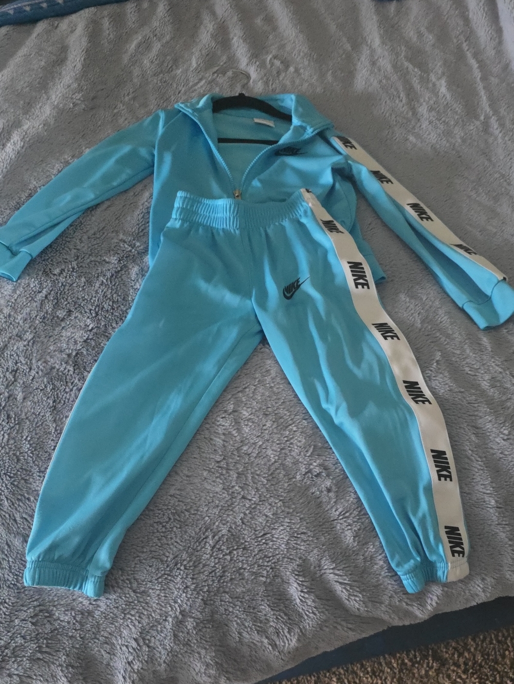 Kids Nike Aqua Blue Logo Track Jacket and Joggers Set